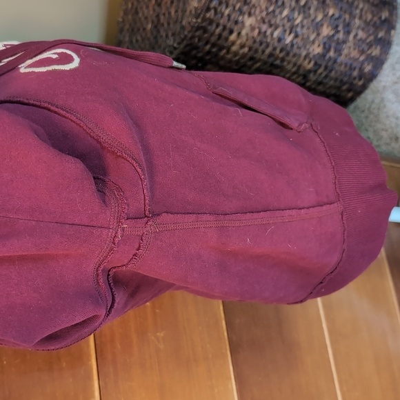 AMERICAN EAGLE 🦅 Burgundy Washed Y2K Hoodie Sweatshirt SZ M - Picture 10 of 12